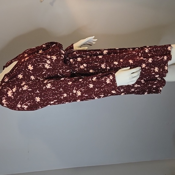 Hatley Floral V-Neck Adjustable Waist Asymmetrical Ruffled Hem Dress Size XL - Picture 6 of 11